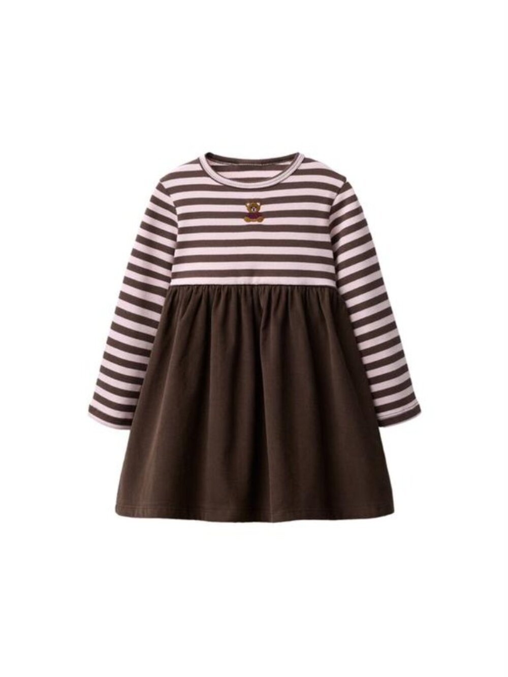ZARA kids-EMBROIDERED FINE-WALED CORDUROY STRIPED COMBINATION DRESS 2Y BRAND NEW